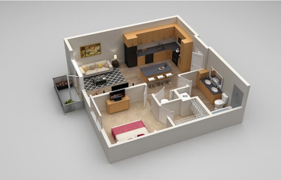 Tatum 1 bed 1 bath_1 at Highland Row Apartments, Tennessee