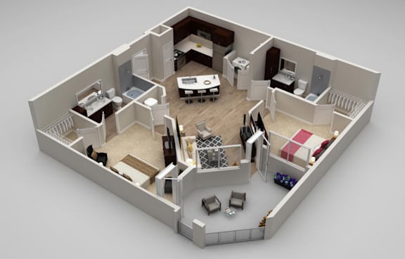 Waldron 2 bed 2 bath_1 at Highland Row Apartments, Tennessee