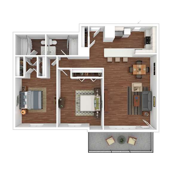B2 Floor Plan at Iris Luxury Apartments, Memphis, 38105