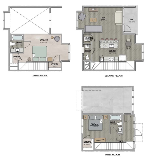 2 Bedroom 2 Bath E Floor Plan 2 Bedroom 2 Bath E Floor Plan at The Jamestown Apartment Flats, Richmond, VA