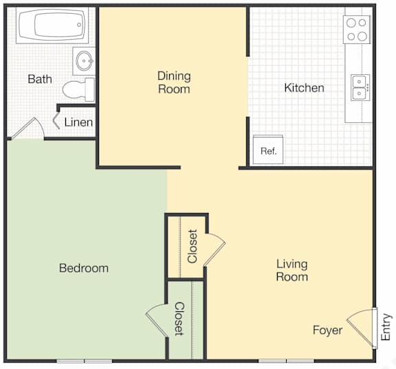Kiwi 1Bed 1 Bath at Kiwi Goji Apartments, TN, 38111