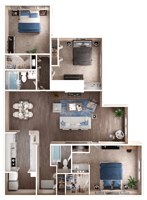 3 Bed 2 Bath Floorplan A at Manchester at Mansell, Roswell, GA 30076