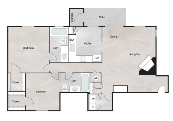 N Floor Plan at The Retreat at Steeplechase, Houston, TX, 77065