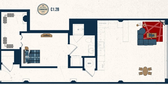 C1.2B Floor Plan at Conwood Flats, Tennessee