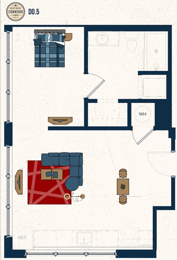 DO .5 Floor Plan at Conwood Flats, Memphis, 38107