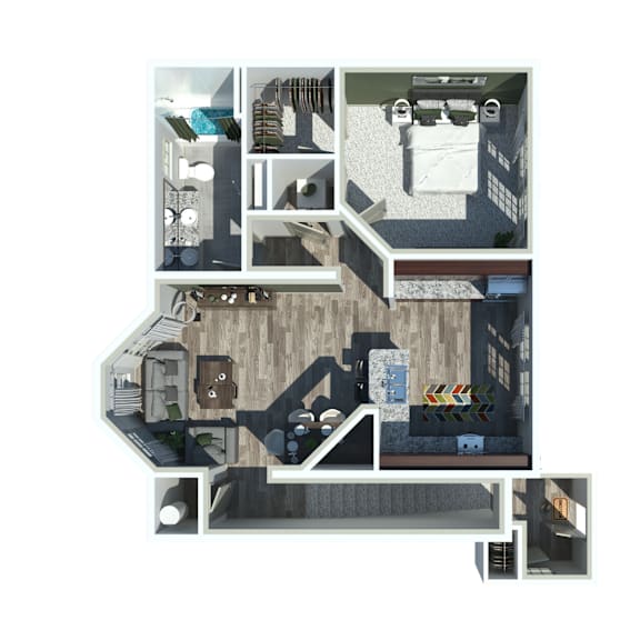 Iris Floorplan at The Ridge at Chenal Valley Apartments, Little Rock, AR, 72223