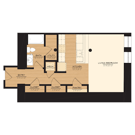 S2 Floor Plan Unit at The Tennessee Brewery in Downtown Memphis, TN