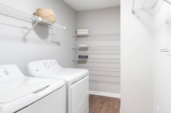 Closet with washing machine and dryer at Station Heights, Georgia ,30022