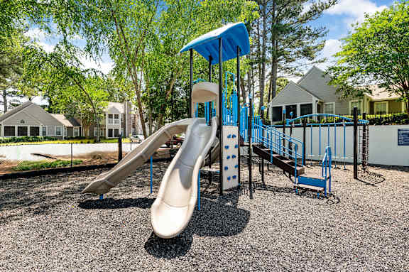 Playground with soil and tree at Station Heights, Alpharetta Georgia