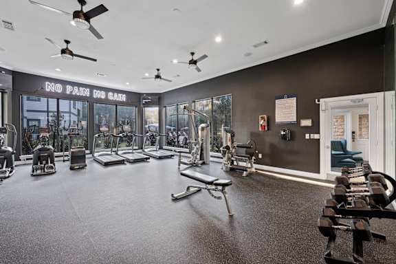 Gym with a exercise bike at The Ambrose, Houston, TX