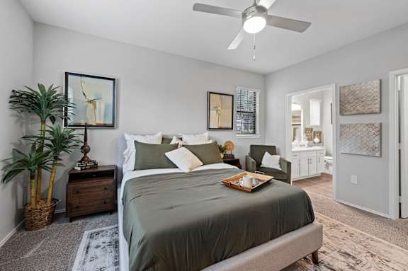 Beautiful Bright Bedroom With ceiling fan at The Ambrose, Texas