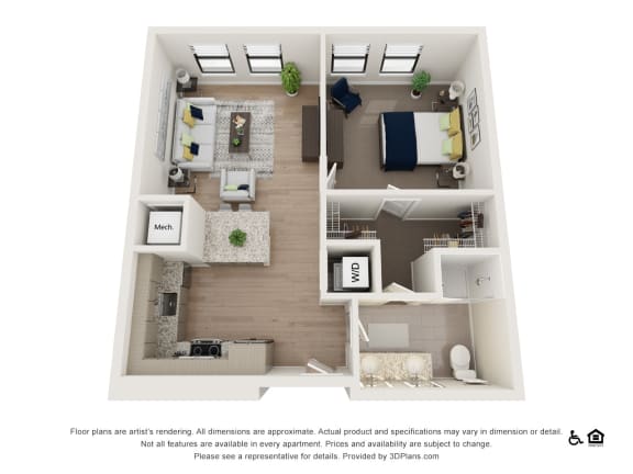1A Floor Plan at The Baxly, Savannah, GA