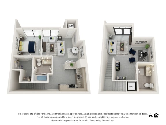 1F -Live Work Floor Plan at The Baxly, Georgia