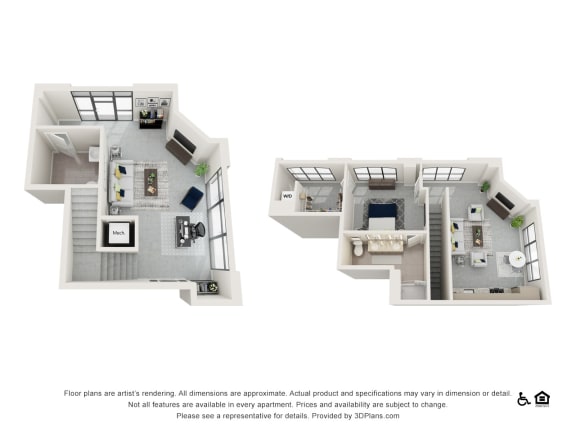 1G -Live Work Floor Plan at The Baxly, Georgia, 31401