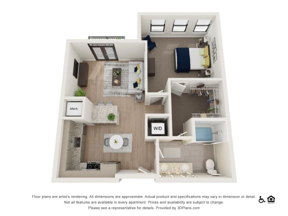 1U Floor Plan at The Baxly, Savannah