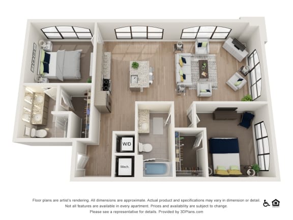2C Floor Plan at The Baxly, Savannah, GA