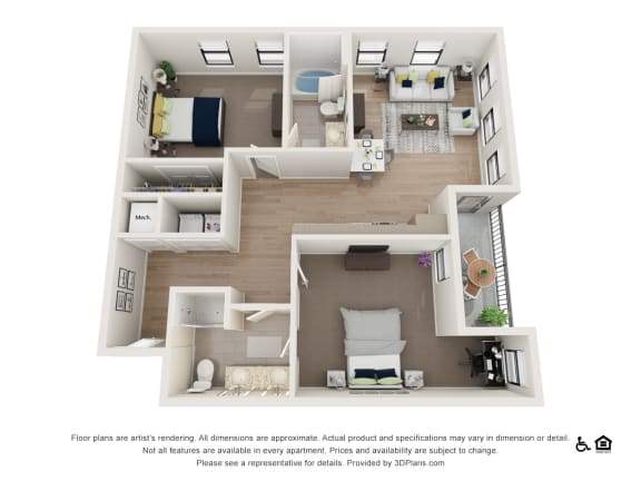 2K Floor Plan 2K Floor Plan at The Baxly, Savannah, GA
