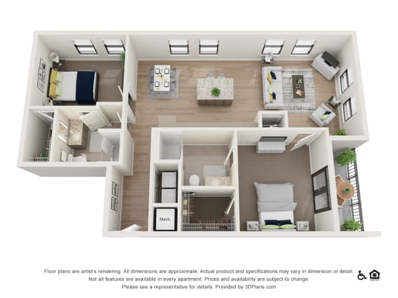 2M Floor Plan at The Baxly, Savannah, Georgia