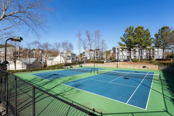 Lighted Tennis Court  at The Berkeley Apartments, Georgia, 30096