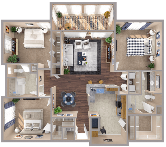 3 bed 2 bath B at The Fenwick Apartments, Humble, TX, 77396