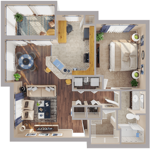 1 bed 1 bath C at The Fenwick Apartments, Humble, Texas