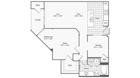 1 bed 1 bath J at The Hendrix, Atlanta, GA, 30329
