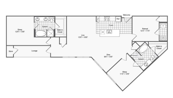 2 bed 2 bath F at The Hendrix, Georgia