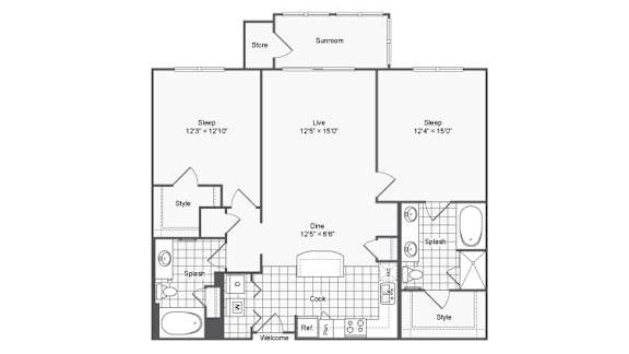 2 bed 2 bath C at The Hendrix, Atlanta