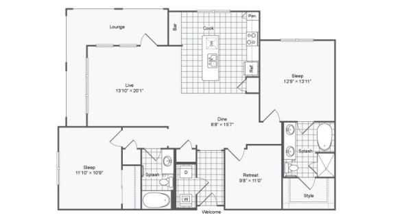 2 bed 2 bath E at The Hendrix, Georgia, 30329