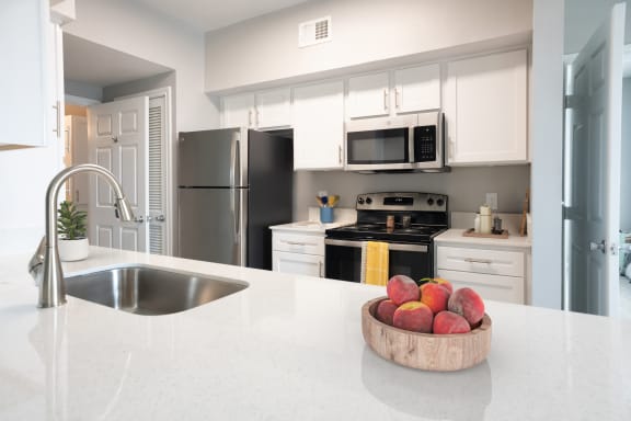 Virtually Staged Kitchen at The Moorings, League City