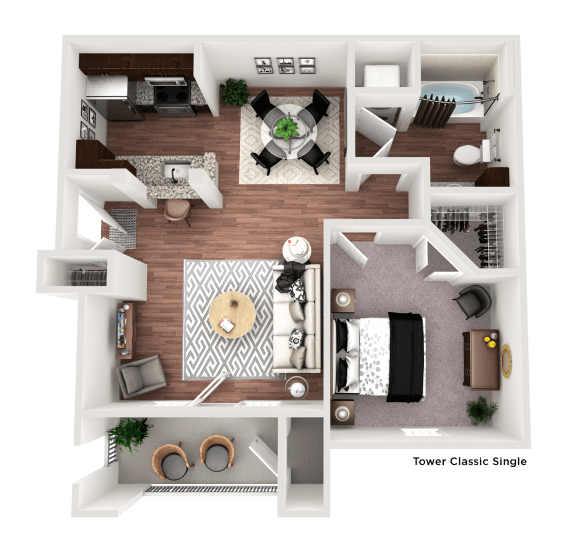 1 bed 1 bath C at The Villa at River Pointe, Maumelle, AR 72213