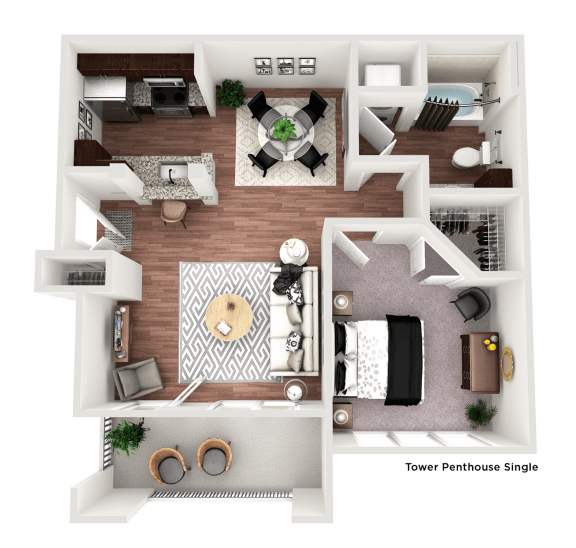 1 bed 1 bath F at The Villa at River Pointe, Arkansas, 72213