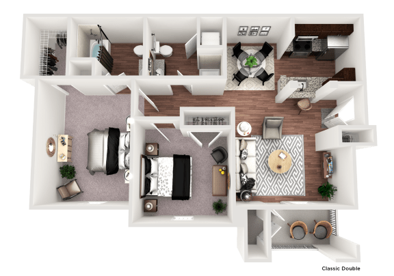 Floor Plan  2 bed 2 bath A at The Villa at River Pointe, Maumelle