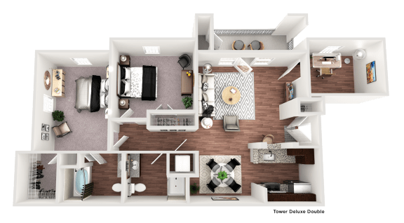 Floor Plan  2 bed 2 bath D at The Villa at River Pointe, Maumelle, Arkansas
