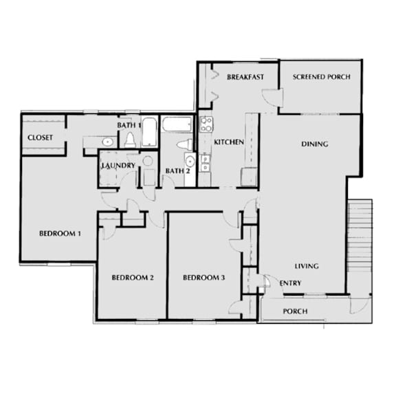 Grand Oak Floor Plan at Villas on Briarcliff, Georgia, 30329