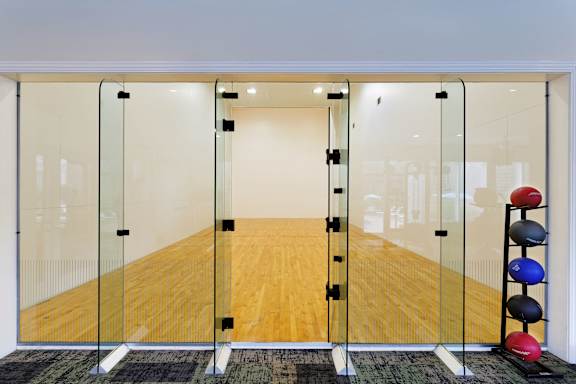 Racquetball court with glass wall at The Vineyards Apartments, Tennessee, 38138