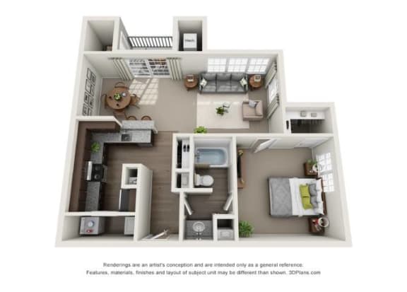  Floor Plan 1 Bed/1 Bath-A1
