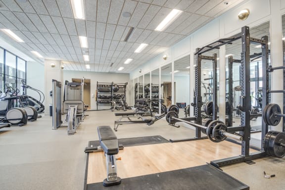 Fitness center with weight and cardio equipment