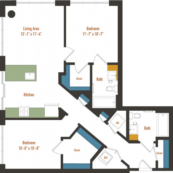 the blueprint of a floor plan of a residence