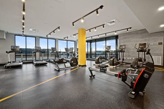 Fitness Center With Modern Equipment at The Brick of Hackensack, Hackensack, NJ, 07601