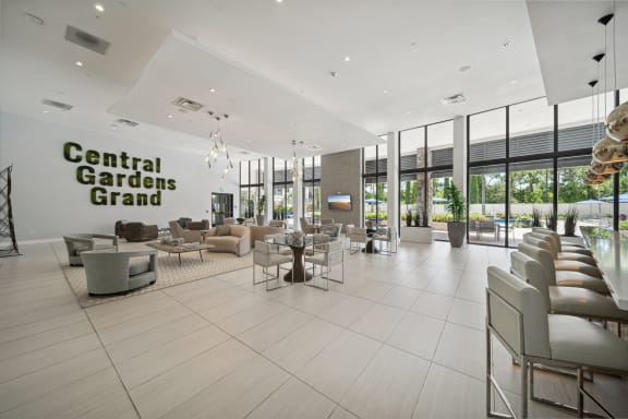 the lobby of the central gardens grand hotel