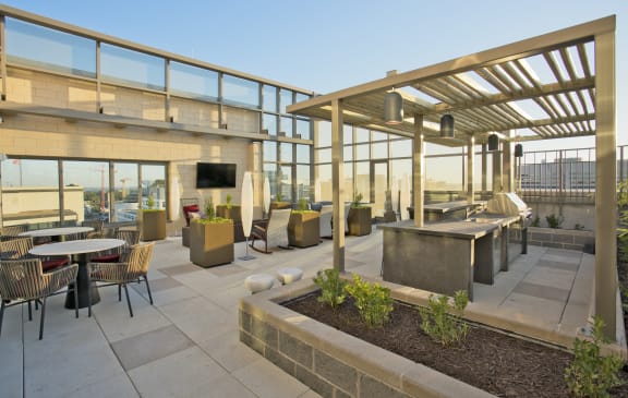 Outdoor rooftop lounge