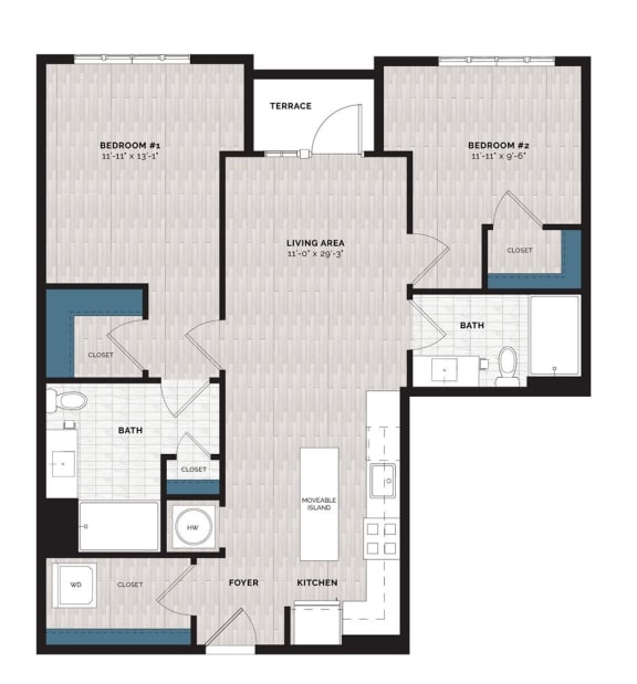 blueprint of the 4 bedroom floor plan of a 245m2 apartment