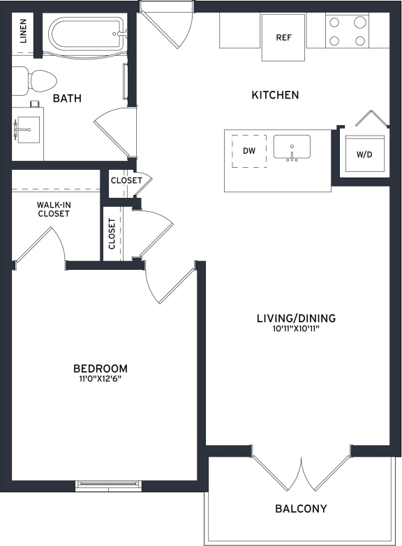a floor plan of a house with a bedroom and a living room