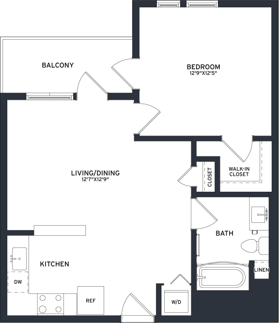a floor plan of a house with a bedroom and a living room
