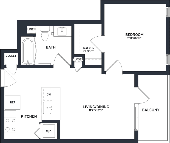 a floor plan of a house with a bedroom and a living room