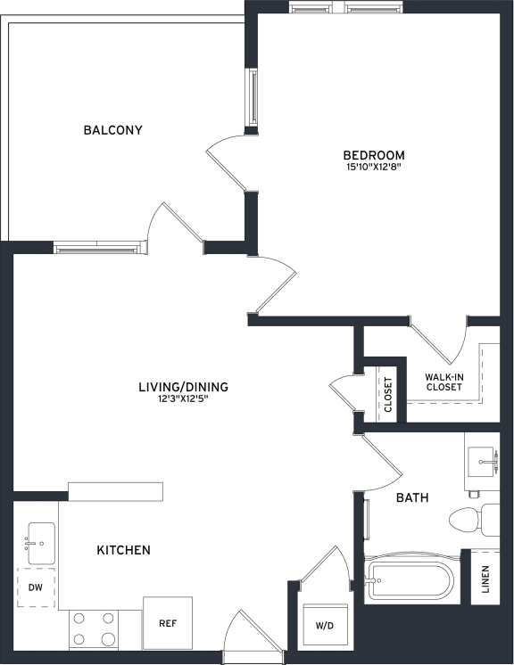 a floor plan of a house with a bedroom and a living room