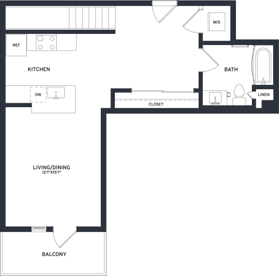 a blueprint of a floor plan with a bedroom and a bathroom