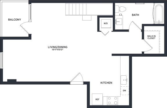a blueprint of a floor plan with a bedroom and a bathroom
