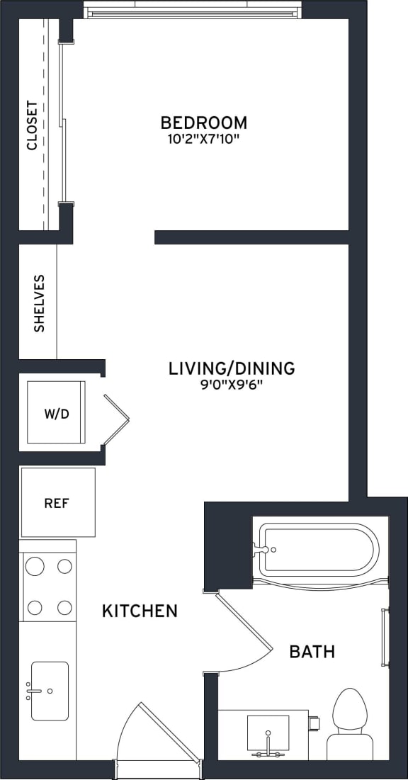blueprint of a floor plan for a small apartment